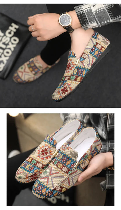 Summer Outdoor Men's Casual Shoes Breathable Man Loafers Lazy Shoes Comfortable Walking Sneakers Non-slip Flats Driving Shoes
