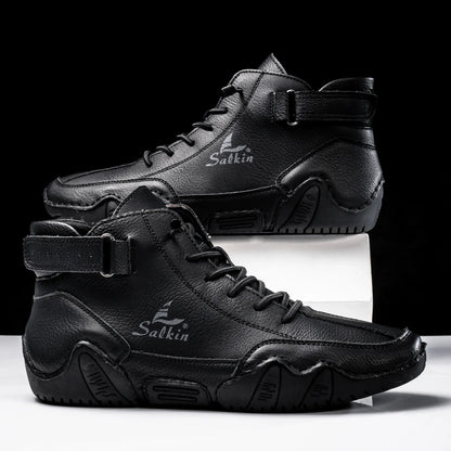 New Handmade Men Boots Design Sneakers Man Outdoor Casual Leather Men Sneakers Ankle Boots Trekking Fall Breathable Hot Sale
