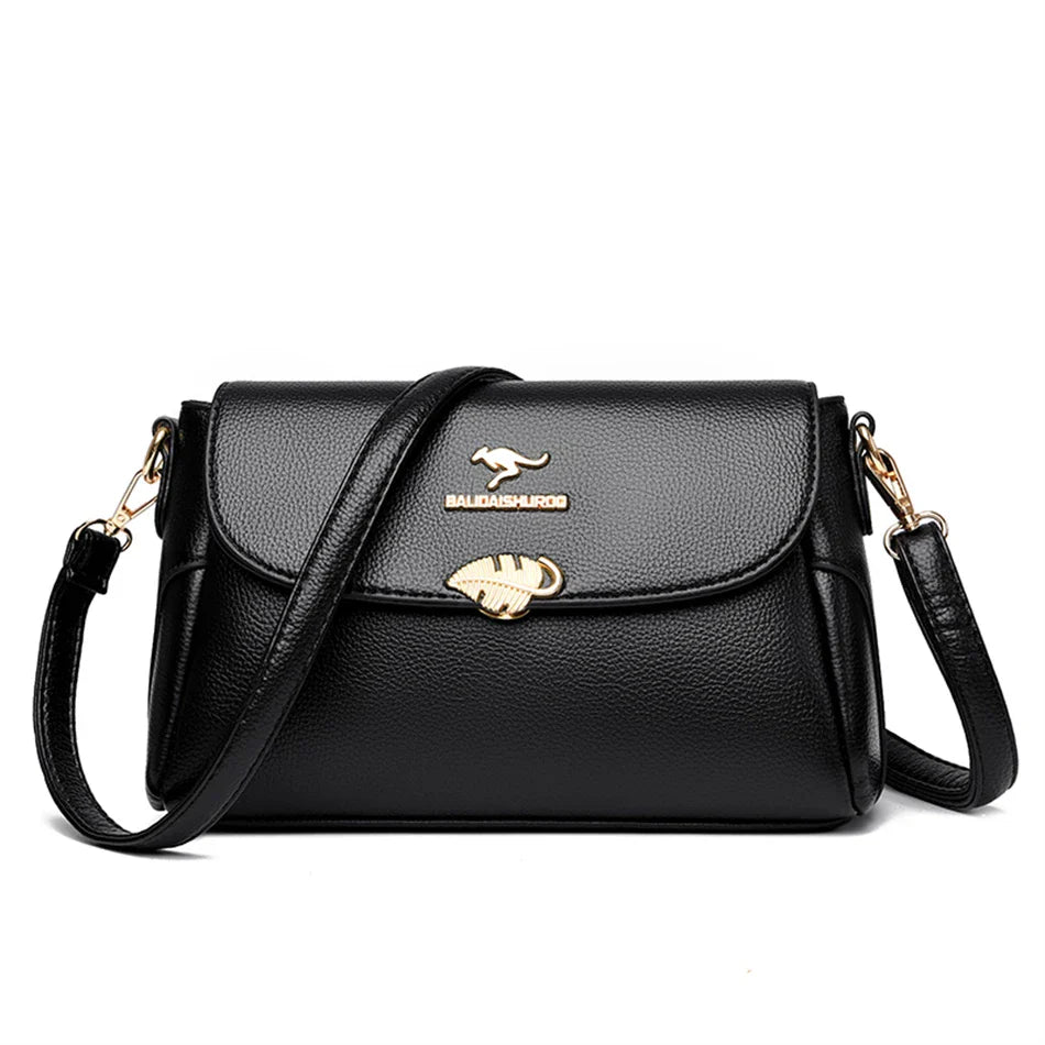 Women Bag Fashion Shoulder Bag Quality PU Leather Elegant Flap Retro Female Messenger Classic Multiple Pockets Crossbody Handbag