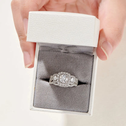 2 Pcs Wedding Rings Set for Women 925 Sterling Silver 2.4Ct Round Pear White Cz Luxury Original Engagement Jewelry