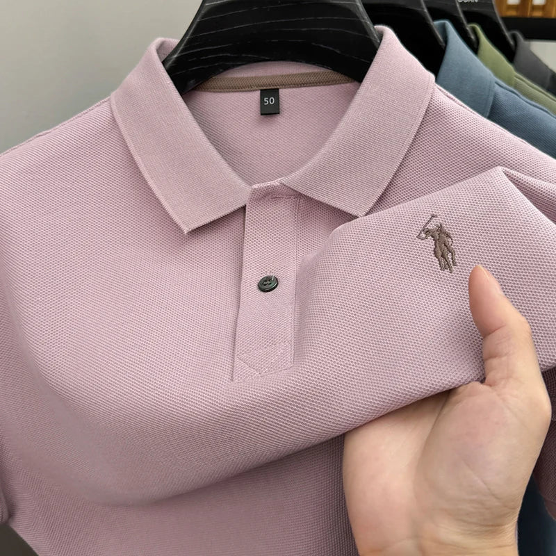 Luxury brand 100% cotton short sleeve polo shirt summer new trend Paul pony embroidery T-shirt business golf casual men's wear