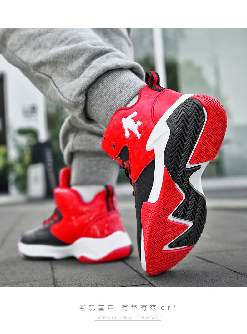 Children Basketball Shoes For Boys Girls Trainers High Top Sneakers Kids Training Shoes Outdoor Non-slip Children's Sports Shoes