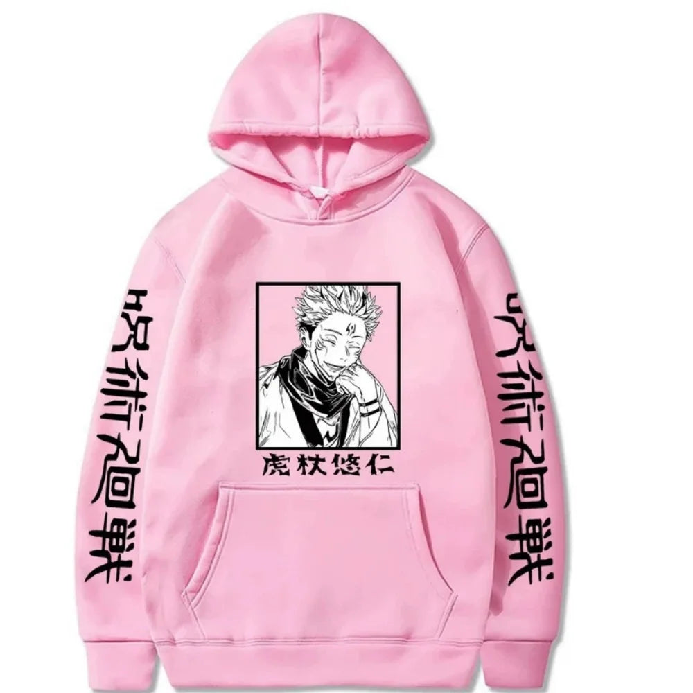 Japanese Anime Spell Battle Tiger Staff Yuren Autumn Print Spring and Autumn Men's Fashion Leisure Versatile Hoodie