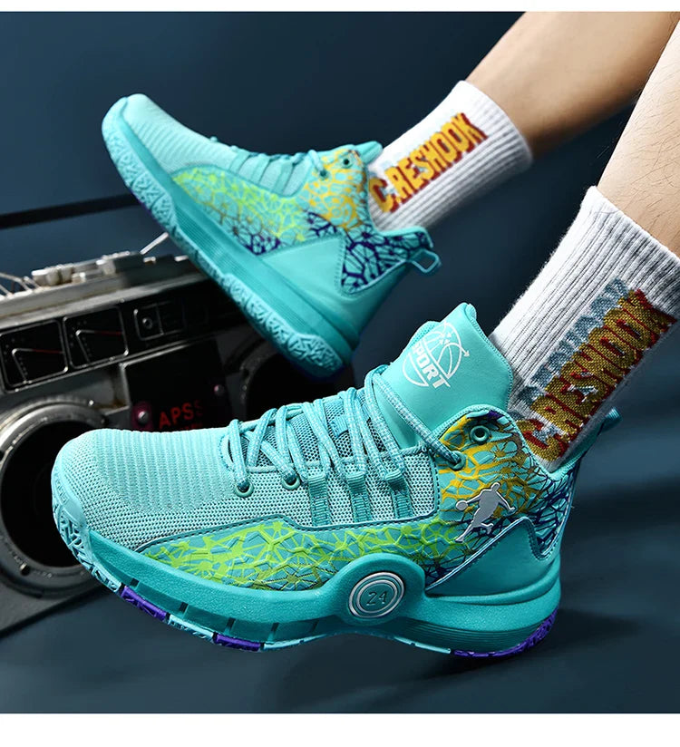 Kids Basketball Shoes Anti-slip High-Top Basketball Combat Boots Boys Girls Cushioned Trainers Children‘s Ankle Support Sneakers