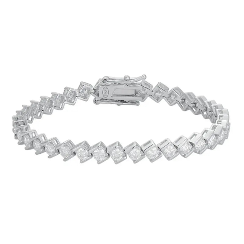6.3 - 8.1ct Moissanite Tennis Bracelets for Women Men D VVS1 Lab Grow Diamond s925 Sterling Silver Plated 18k Bracelet