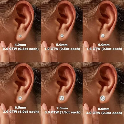 0.5-5carat Round brilliant Cut Moissanite Chain Earrings for Women Solitaire Lab Diamond Stud/Drop Earring 925 Silver with GRA