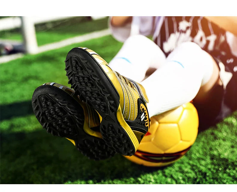 Personality Stylish And Comfortable Boys Girls Training Game Sneakers Indoor Outdoor Lawn Youth Student Soccer Shoes 25-35#