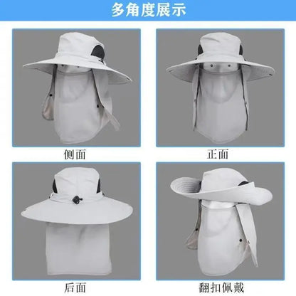 Men Sunshade Hat Big Eave Sunscreen Caps Outdoor Sports Sun Protection Hat