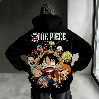 One Piece Japanese Anime Print Hoodie Men Women One Piece Graphic Hoodies Long Sleeve Pullover Sweatshirt Y2K Harajuku Clothing