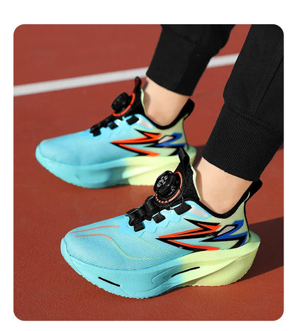 Children‘s Basketball Shoes Non-slip Breathable Sports Training Shoes Outdoor Lace-up Boys Girls Knit Jogging Shoes Gym Sneakers
