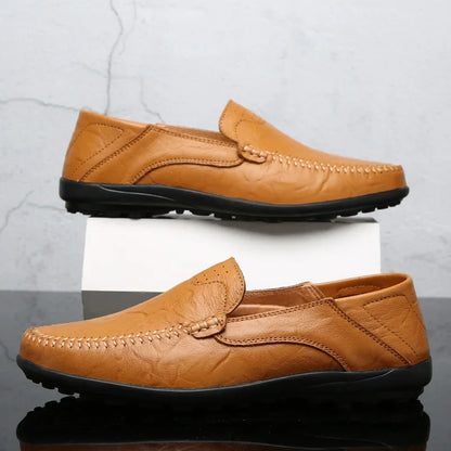 Genuine Leather Men Casual Shoes Luxury Brand Formal Men Loafers Moccasins Italian Breathable Slip on Male Boat Shoes Size 37-47