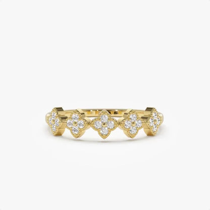 2mm Moissanite Ring With Certificate 925 Sterling Silver Cluster Flower Wedding Rings For Women 14k Gold Plated Jewelry