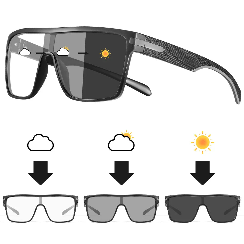 Fashion Photochromic Polarized Sunglasses Men Women Oversized Sun Glasses Male Night Vision Driving Goggles UV400