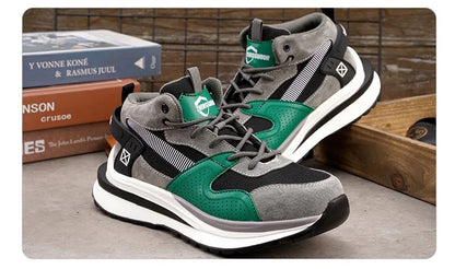 Soft-soled non-slip safety shoes four seasons models men's anti-smash anti-puncture steel head safety shoes new models