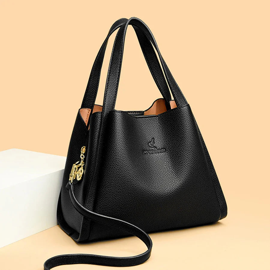 Genuine Brand Soft Leather Top-handle Bags Female Handbags Women Shoulder Crossbody Totes Messanger Bag Large Capacity Big Sac