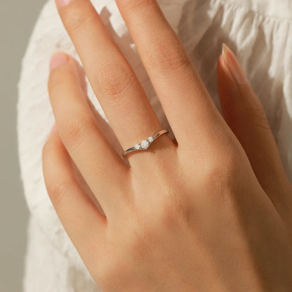 Anel de Moissanite Eternidade Simples Prata Esterlina 925 Anéis de Aliança Finos e Brilhantes para Mulheres Presente de Joias Finas
