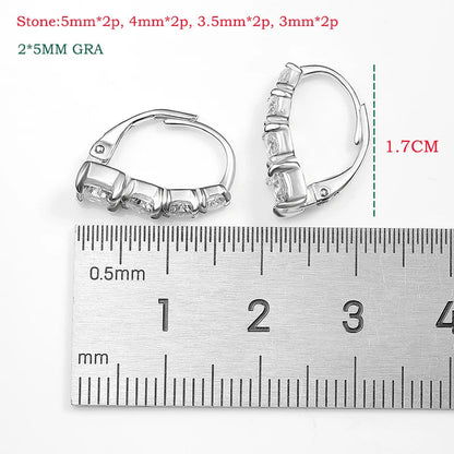 2.2CTTW Gradient Women Moissanite Hoop Earrings Hip-hop Sparkling Pure 925 Sterling Silver Plated 18k Girls Earrings