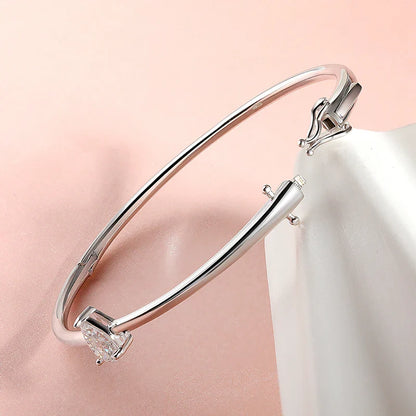 1CT Pear Cut Certified Moissanite Bangles for Women 100% S925 Solid Silver Lab Diamond Bracelets Birthday Gift Jewelry