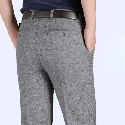 Big Plus Size Formal Pants Men's Bussiness Summer Thin Autumn Thick Black Blue Gray Stretch Loose Suit Office Trousers GOZBKF