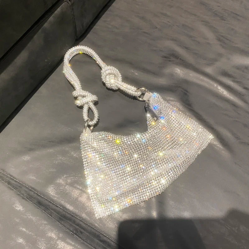 luxury Designer hobo shoulder bag handmade Shining Rhinestones Evening clutch Bag Purse Crystal Purses and handbag Hobo Bags