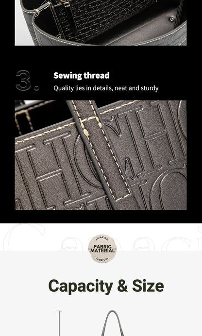 Fashionable Classic Retro Solid Color Women's Bag Large Capacity PVC Material Women's New Single Shoulder Handbag
