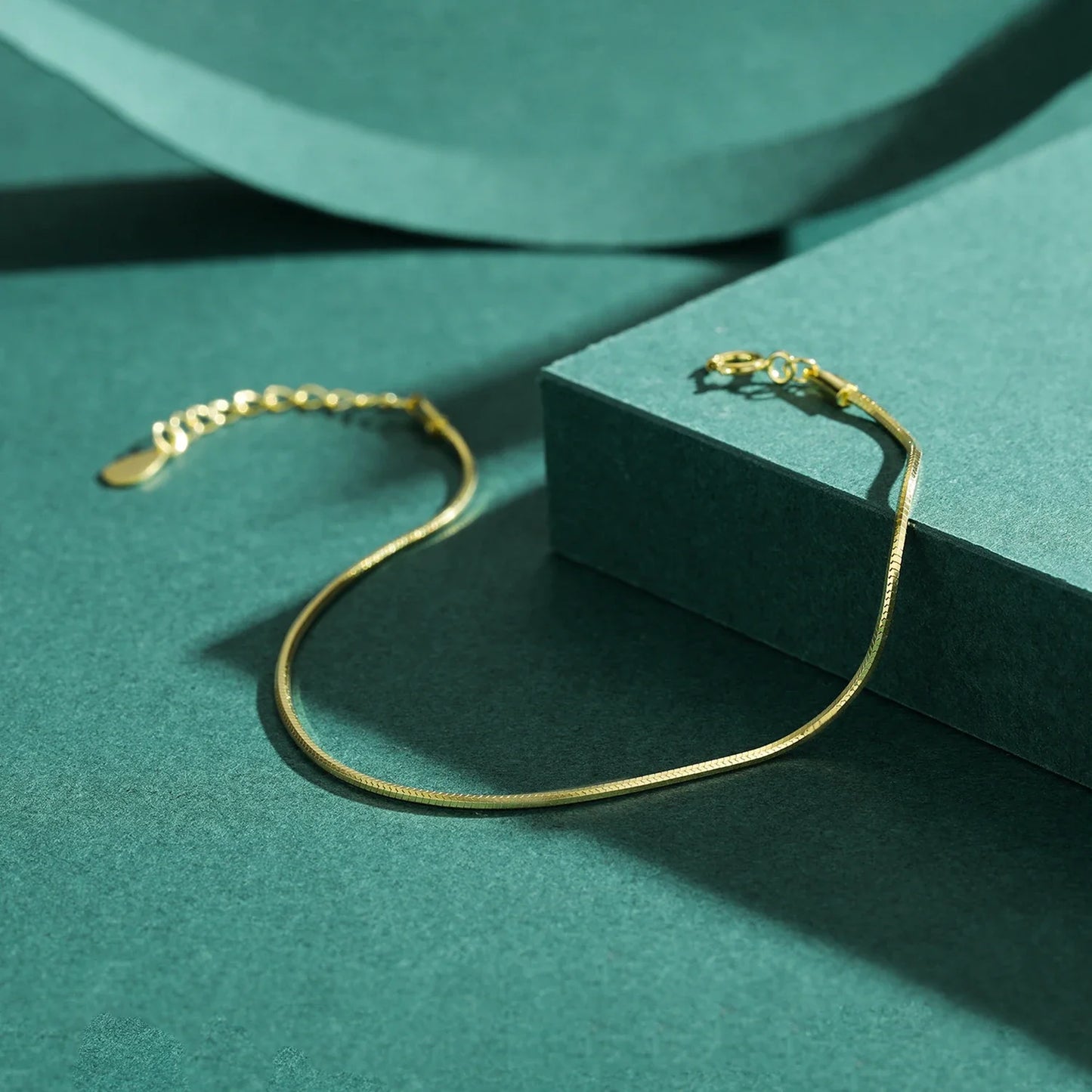 Solid 925 Sterling Silver Simple Charm Snake Chain Bracelet Trendy Gold Color Bracelets For Women Party Fine Jewelry Gift