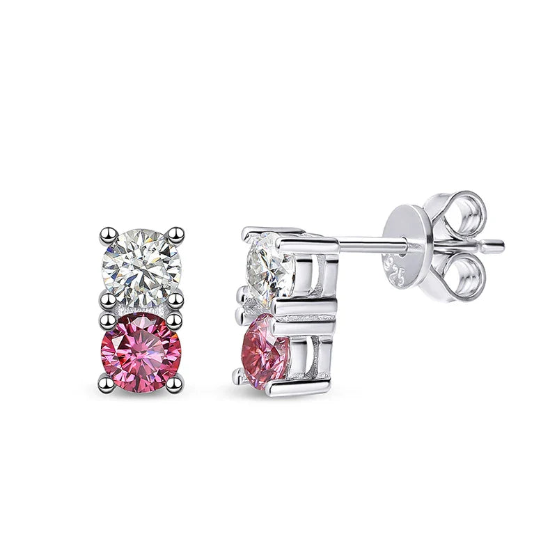1.2cttw 100% Real Green Moissanite Studs Earrings for Women  Classic Four Claw Ear Studs S925 Sterling Silver Jewelry GRA