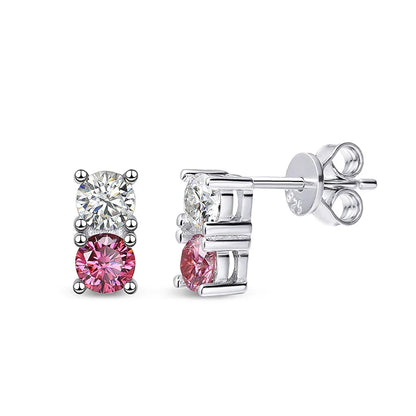 1.2cttw 100% Real Green Moissanite Studs Earrings for Women  Classic Four Claw Ear Studs S925 Sterling Silver Jewelry GRA