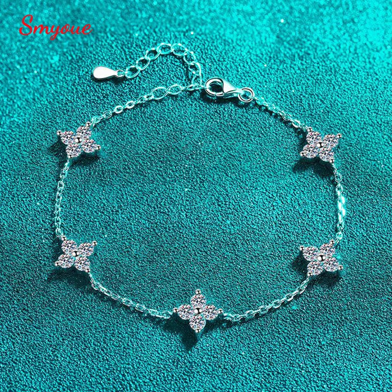 3mm 2cttw Certified Moissanite Bracelets for Women Sparkling Luxury Chain Sterling Silver 925 Jewelry Birthday Gift
