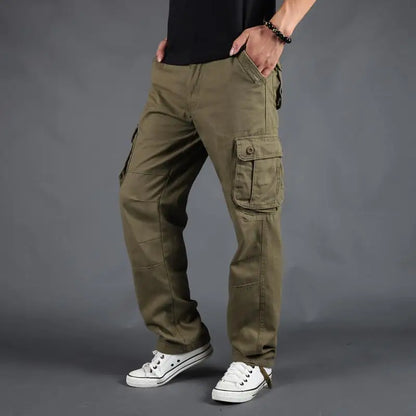 Men's Pants Large Size Multi-pocket Loose Overalls Outdoor Sports Training Jogging Casual Pants Loose And Comfortable