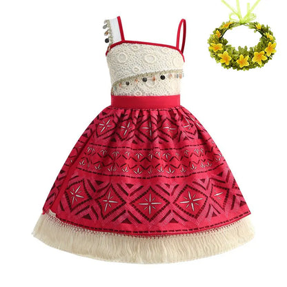 2026 Novo Filme Moana Cosplay Roupa Vestido Infantil Carnaval Vaiana Purim Festival Fantasia Menina Princesa Aniversário Festa Vestido