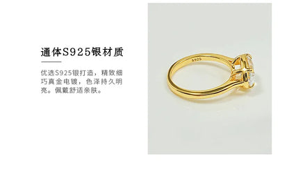 S925 Silver 7 * 11mm Elliptical White Zircon Ring Set with Classic Fashion Women's Jewelry