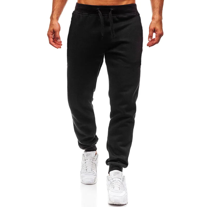 Men's casual elastic waistband drawstring sports pants, running exercise jogging pants, gym men's jogging sports pants