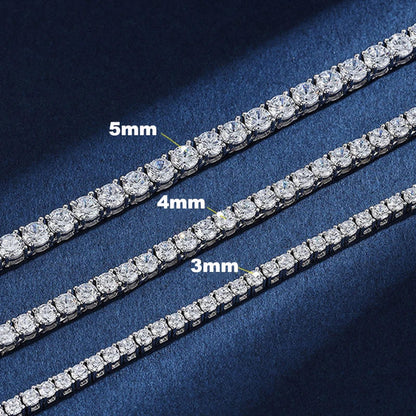 2.5-6.5mm Full Moissanite Tennis Necklace for Women Sparkling Diamond Pendant 925 Sterling Silver Fine Jewelry Gift GRA