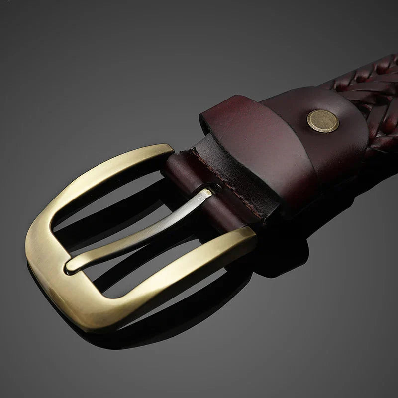 Luxury Men's Pin Buckle Braided Belt High Quality Braid Vintage Belt For Men's Casual Jeans Belt