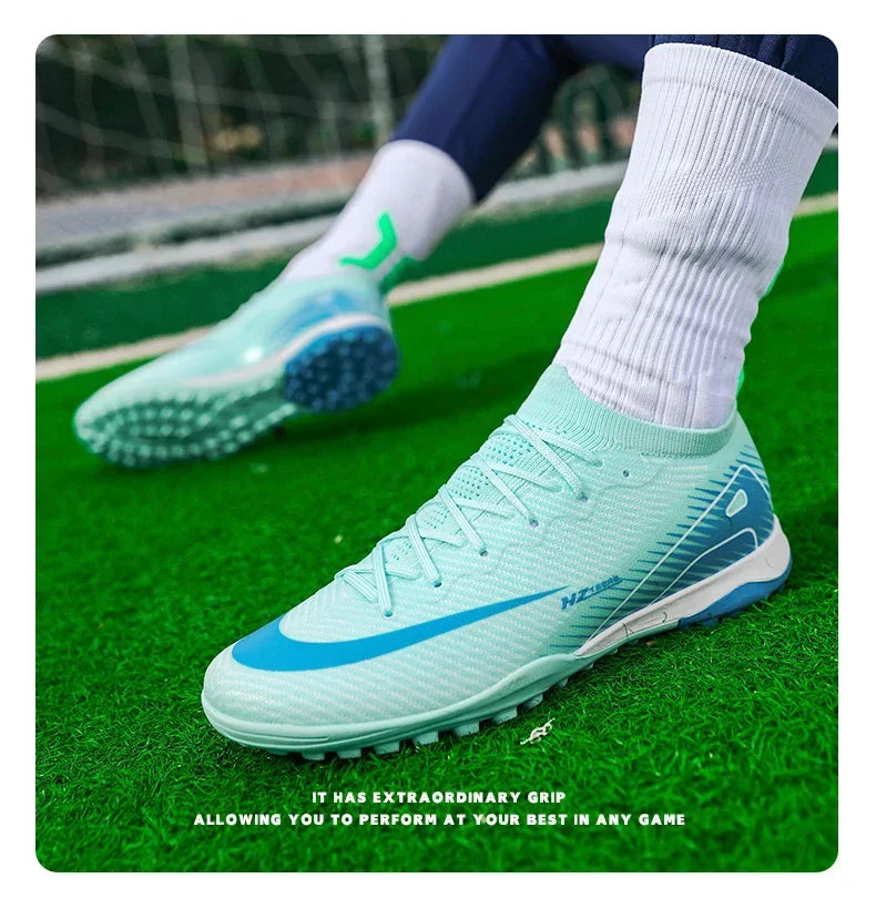 New Men Football Boots Match Indoor Breathable Ultralight Grass Cleats Soccer Shoes Long Spikes Sneakers Training Drop Shipping