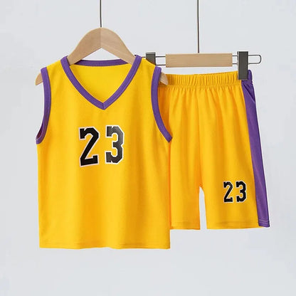 2/4 Pieces Of Summer Children's Quick-drying Sports Suit Boys Running Vest girls Casual Joker Shorts Breathable Short Sleeves