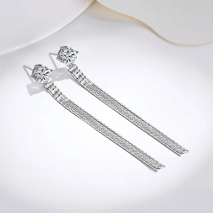 Moissanite Drop Earrings With Gra Certificates 1carat D Color Diamond Earring 925 Silver Long Tassel Dangle Earring For Women