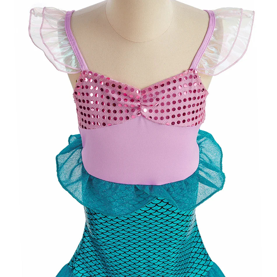 Fantasia Infantil Belle Menina Halloween Princesa Vestido Cosplay Festa Crianças Rapunzel Cinderela Anna Elsa Encanto Roupa de Aniversário