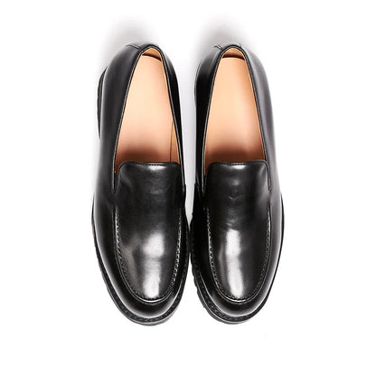 Fashionable Men Formal Shoes Genuine Leather Handmade High Heels Thick Shoes Classic Wedding Office Men's Formal Business Shoes
