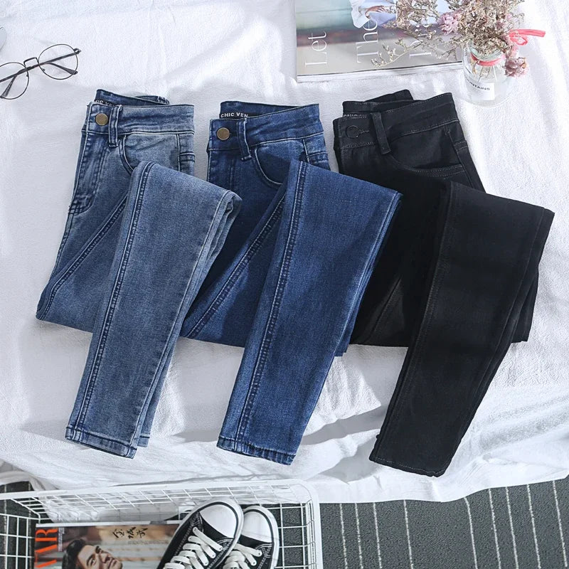 High Waist Big Size 25-34 Denim Pants