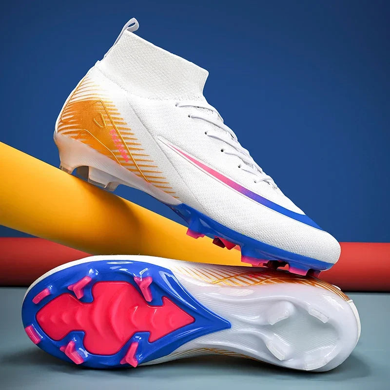 New Men Football Boots Match Long Spikes Soccer Shoes Cleats Boys Comfortable Training Sport Adult Breathable Outdoor Non Slip