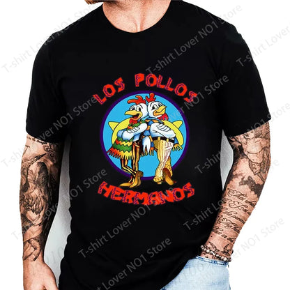 Summer Men's Short Sleeved  Breaking Bad LOS POLLOS Chicken Brothers Printed Casual T-shirt for Women Men High Quality t shirts