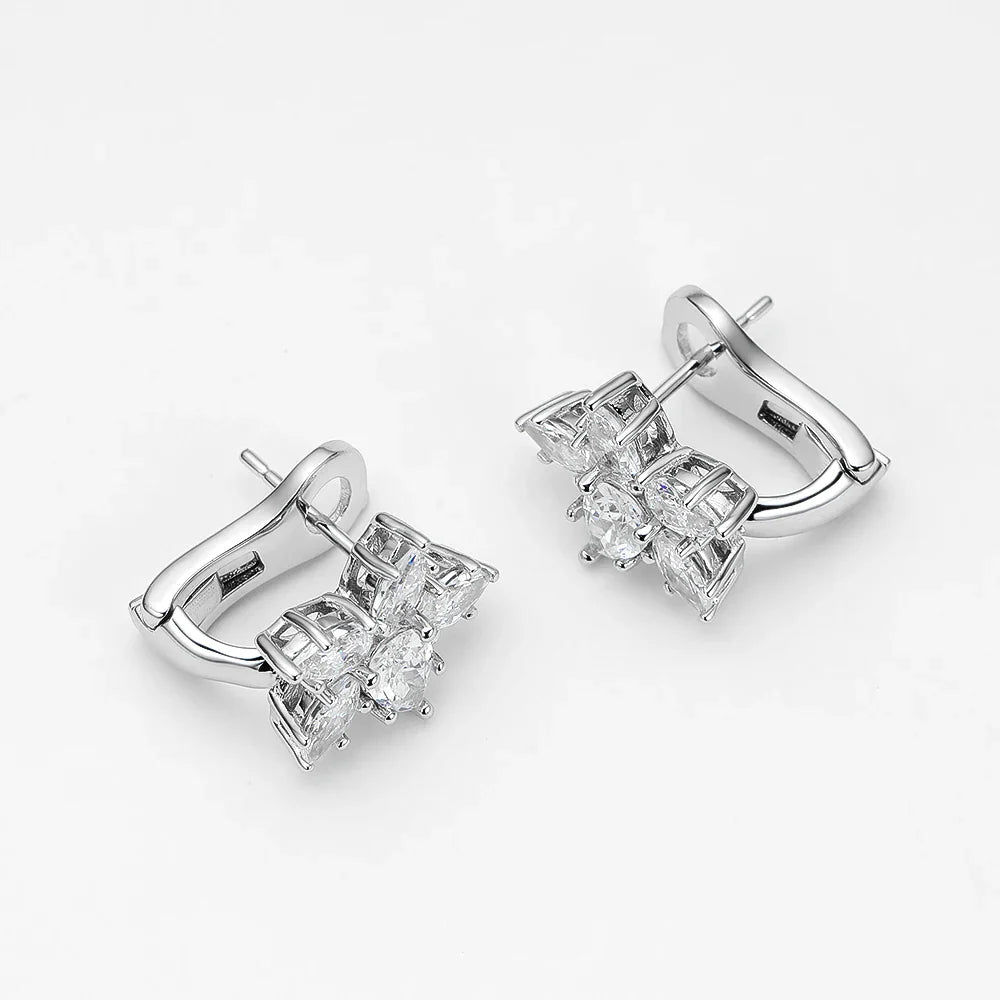 100% 925 Sterling Silver Sparkling High Carbon Diamond Earrings For Women Wedding Engagement Party Fine Jewelry Wholesale