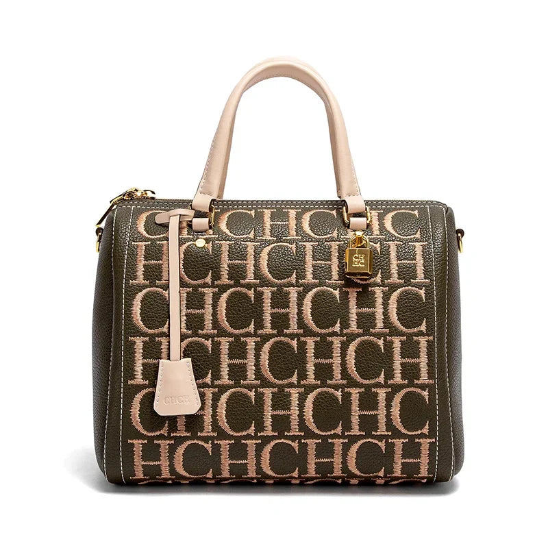 Women's Shoulder Bag Vintage Fashion Embroidered Letter Design Handbag Tote Bags