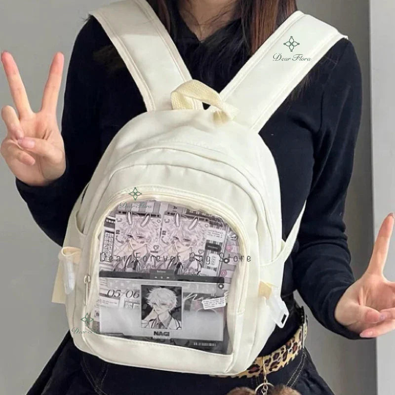 Cute Mini Backpack Women Kawaii Ita Bag Sweet Girl Transparent Rucksack DIY Personality Display Knapsack Lolita Shoulder Bag