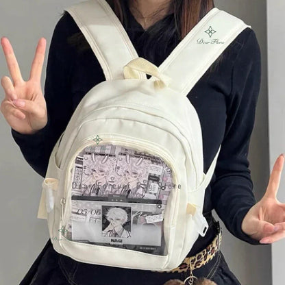 Cute Mini Backpack Women Kawaii Ita Bag Sweet Girl Transparent Rucksack DIY Personality Display Knapsack Lolita Shoulder Bag