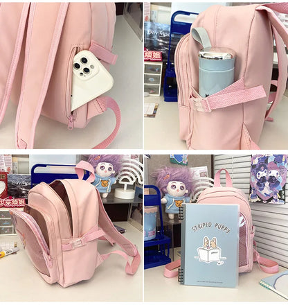 Cute Mini Backpack Women Kawaii Ita Bag Sweet Girl Transparent Rucksack DIY Personality Display Knapsack Lolita Shoulder Bag