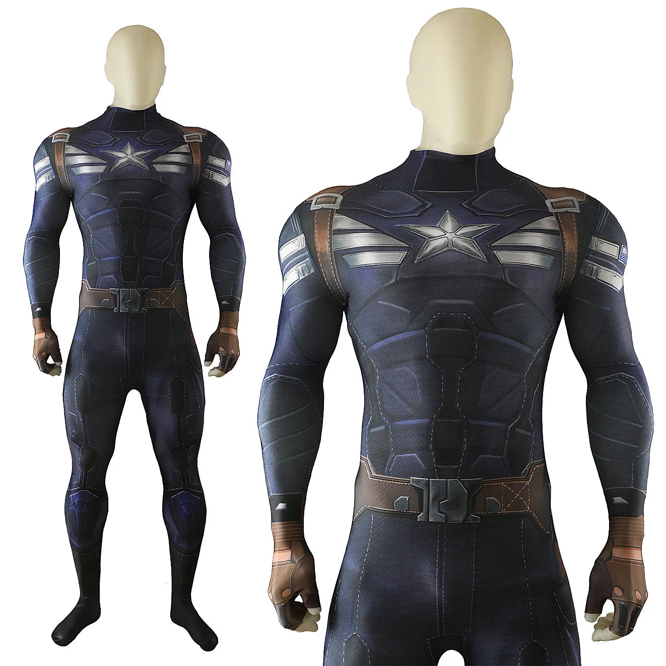 Captain America The Winter Jumpsuit Bodysuit Cosplay Costumes Movie Character Halloween Performance Costume for Adult Kids