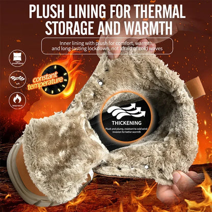 Winter Warm Men's Work Safety Boots Waterproof Rugged Steel Toe Shoes Sneakers Safety Protection Coldproof
